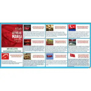 Açıklamalı ve Resimli İstiklal Marşı Afişi (Posteri)