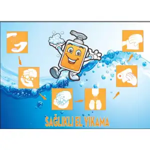 Sağlıklı El Yıkama Afişi