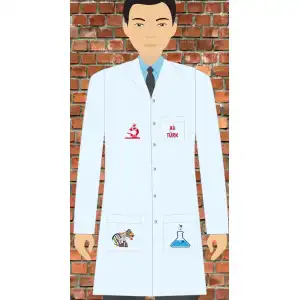 Fen Bilimleri Baskılı Erkek Öğretmen Önlüğü 1