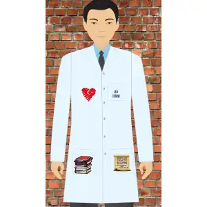 Edebiyat Baskılı Erkek Öğretmen Önlüğü 1