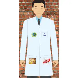 Baskılı Erkek Felsefe Öğretmeni Önlüğü