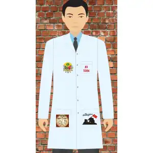 Tarih Baskılı Erkek Öğretmen Önlüğü