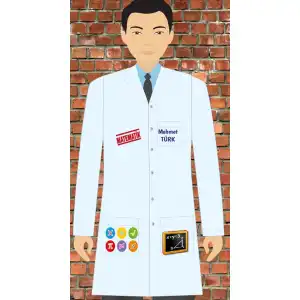 Matematik Baskılı Erkek Öğretmen Önlüğü