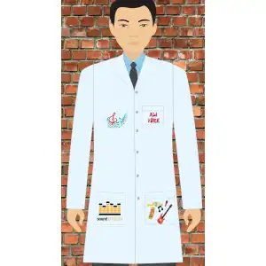 Müzik Baskılı Erkek Öğretmen Önlüğü