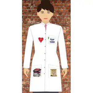 Baskılı Bayan Edebiyat Öğretmeni Önlüğü 1