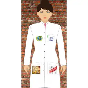 Baskılı Bayan Felsefe Öğretmeni Önlüğü