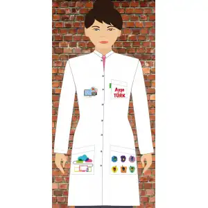 Bilişim T. Baskılı Bayan Öğretmen Önlüğü