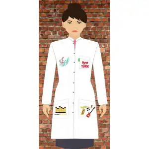 Müzik Baskılı Bayan Öğretmen Önlüğü