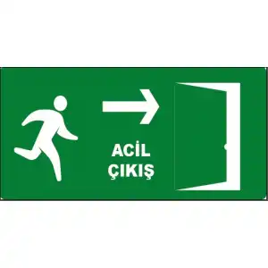 Acil Çıkış Sağ Yön Levhası