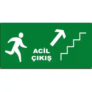 Acil Çıkış Yukarı Yön Levhası