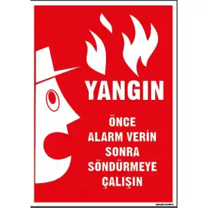 Yangında Önce Alarm Levhası