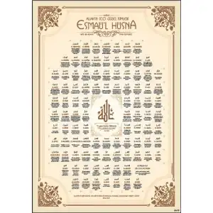 Esmaül Hüsna Afişi (Posteri) 2