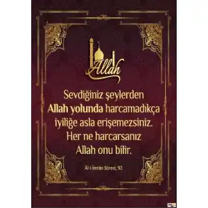Sevdiğiniz Şeylerden Allah Yolunda Harcamadıkça Afişi (Posteri)