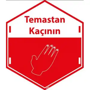 Temastan Kaçının Sosyal Mesafe Etiketi   (Laminasyonlu)