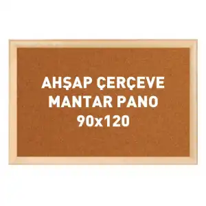 Ahşap Çerçeve Mantar Okul Panosu 90x120