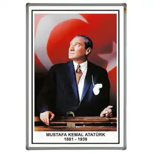 Alüminyum Çerçeve Atatürk Portresi 35x50
