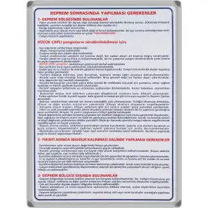 Alüminyum Çerçeve Deprem Sonrasında Yapılması Gerekenler 50x70