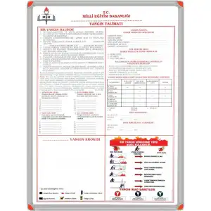 Alüminyum Çerçeve Yangın Güvenlik Talimatı 50x70
