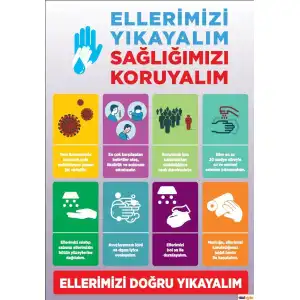 Ellerimizi Yıkayalım Sağlığımızı Koruyalım Afişi
