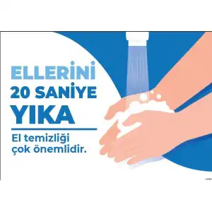 Ellerini 20 Saniye Yıka Afişi
