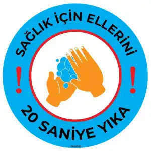 Ellerini 20 Saniye Yıka Etiketi  (Laminasyonlu)