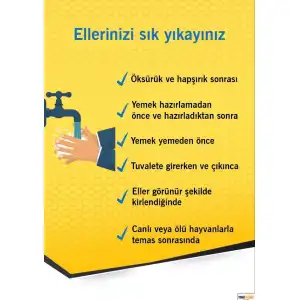 Ellerinizi Sık Yıkayın Afişi (Covid-19) 1