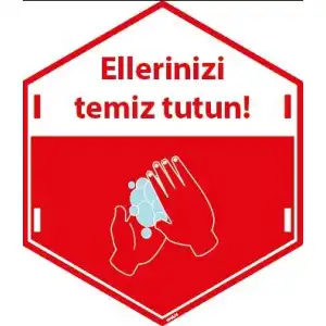 Ellerinizi Temiz Tutun Yapıştırma Etiketi  (Laminasyonlu)