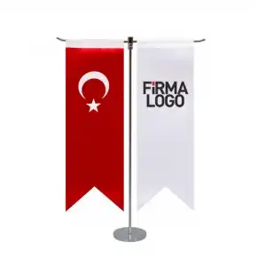 Firmaya Özel T Tipi Masa Bayrağı