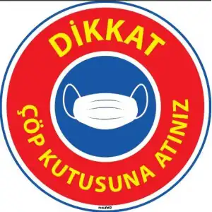 Maskelerinizi Çöp Kutusuna Atınız Etiketi (Laminasyonlu)