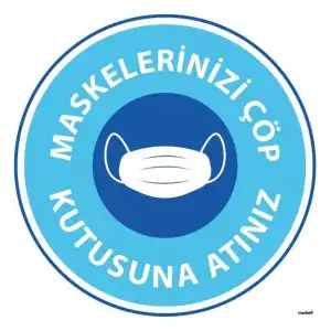 Maskelerinizi Çöp Kutusuna Atınız Yapıştırma 9 (Laminasyonlu) 2