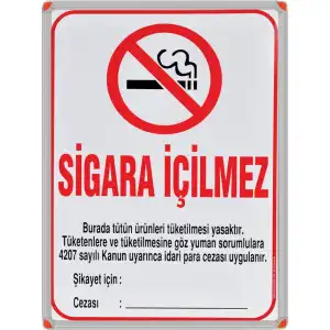Mdf Çerçeve Sigara İçilmez 50x70