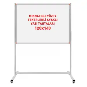 Mıknatıs Yüzeyli Tekerlekli Yazı Tahtası 120x140