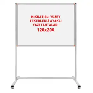 Mıknatıs Yüzeyli Tekerlekli Yazı Tahtası 120x200