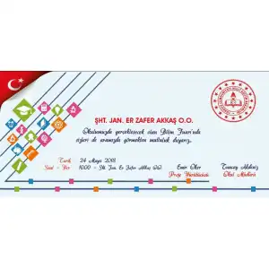 Okul Bilim Fuarı Davetiyesi 1 (Zarflı)