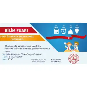 Okul Bilim Fuarı Davetiyesi 2 (Zarflı)