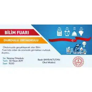 Okul Bilim Fuarı Davetiyesi 3 (Zarflı)