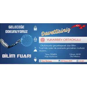 Okul Bilim Fuarı Davetiyesi 4 (Zarflı)