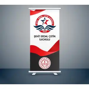 Okula Özel İsimli ve Logolu Rollup 2