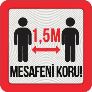 Sosyal Mesafe Yer Etiketi 19 (Laminasyonlu)