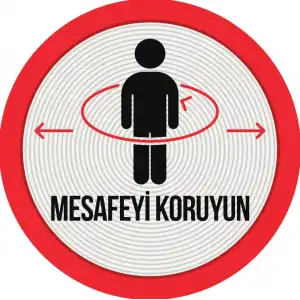 Sosyal Mesafe Yer Etiketi 20 (Laminasyonlu)