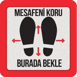 Sosyal Mesafe Yer Etiketi 21 (Laminasyonlu)