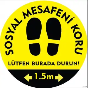 Sosyal Mesafe Yer Yapıştırma 12 (Laminasyonlu)