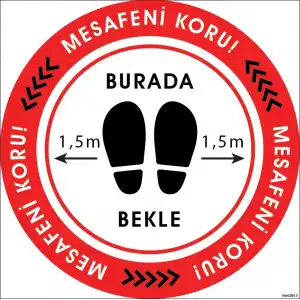 Sosyal Mesafe Yer Yapıştırma 13 (Laminasyonlu)