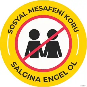 Sosyal Mesafe Yer Yapıştırma 14 (Laminasyonlu)