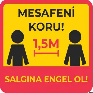 Sosyal Mesafe Yer Yapıştırma 15 (Laminasyonlu)