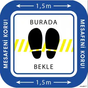 Sosyal Mesafe Yer Yapıştırma 17 (Laminasyonlu)