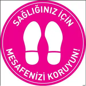 Sosyal Mesafe Yer Yapıştırma 7 (Laminasyonlu)