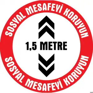 Sosyal Mesafe Yer Yapıştırma 9 (Laminasyonlu)