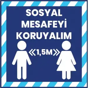 Sosyal Mesafe Yer Yazıları  26 (Laminasyonlu) 33x33