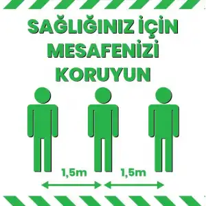 Sosyal Mesafe Yer Yazıları  27 (Laminasyonlu) 33x33